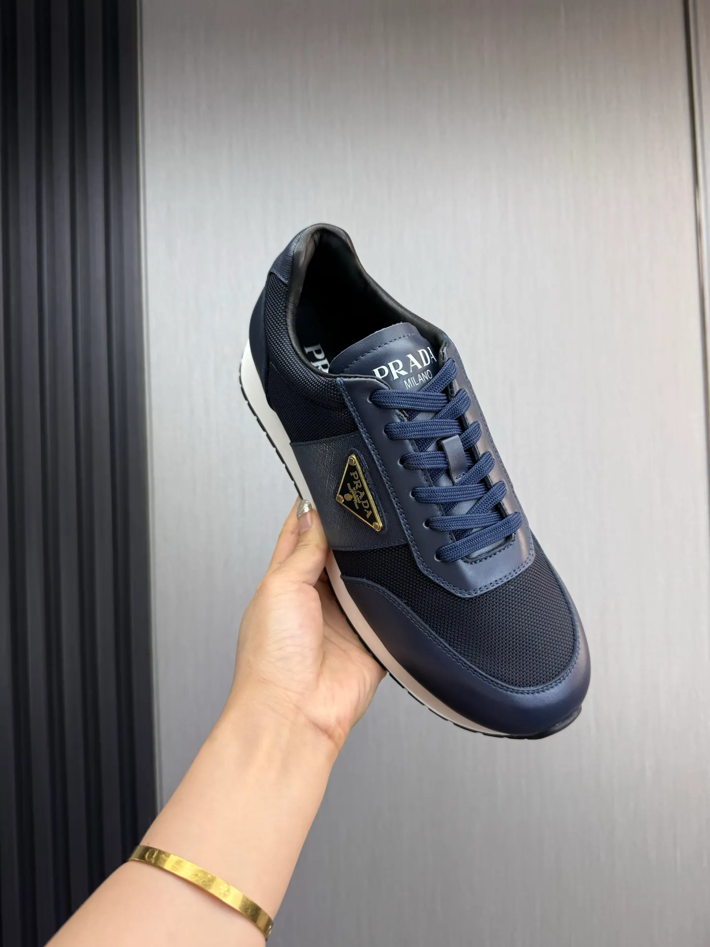 Men's shoes 💰760💰 [PRADA] New models synchronized with the official website, high-quality shipments ✔️Best sellers🔥 Original cowhide with mesh surface + cowhide lining, 1🆚1 replica, original bottom, 38-45 (men's 45 is custom-made and cannot be returned)